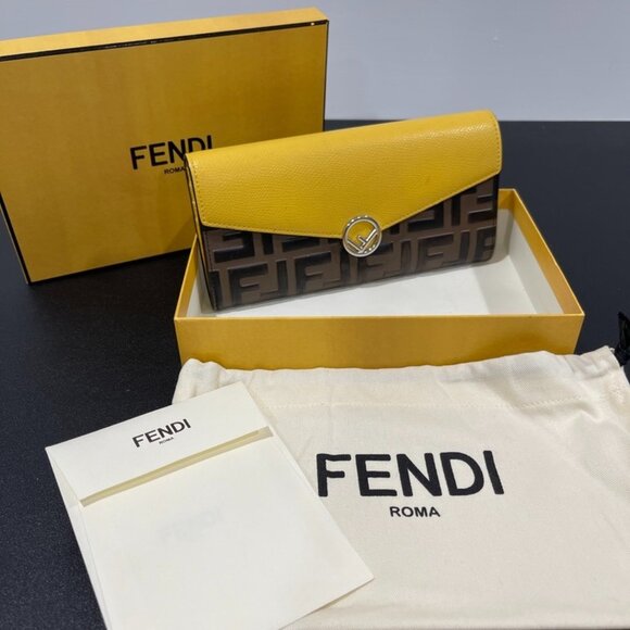 Fendi Zucca Fies Bifold Lonng Wallet Leather (JB1152) - Picture 1 of 8